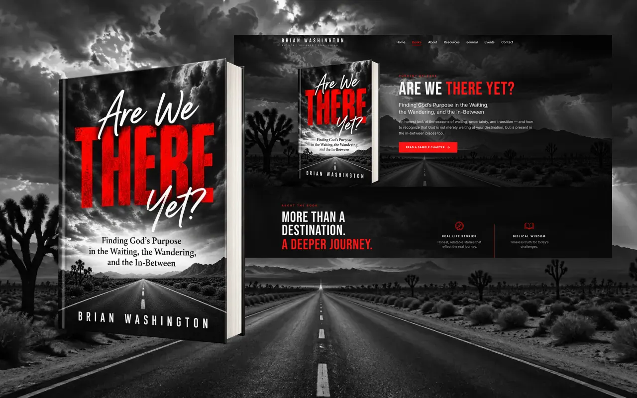 Are We There Yet? book beside the live publishing page on briandwaynebooks.com